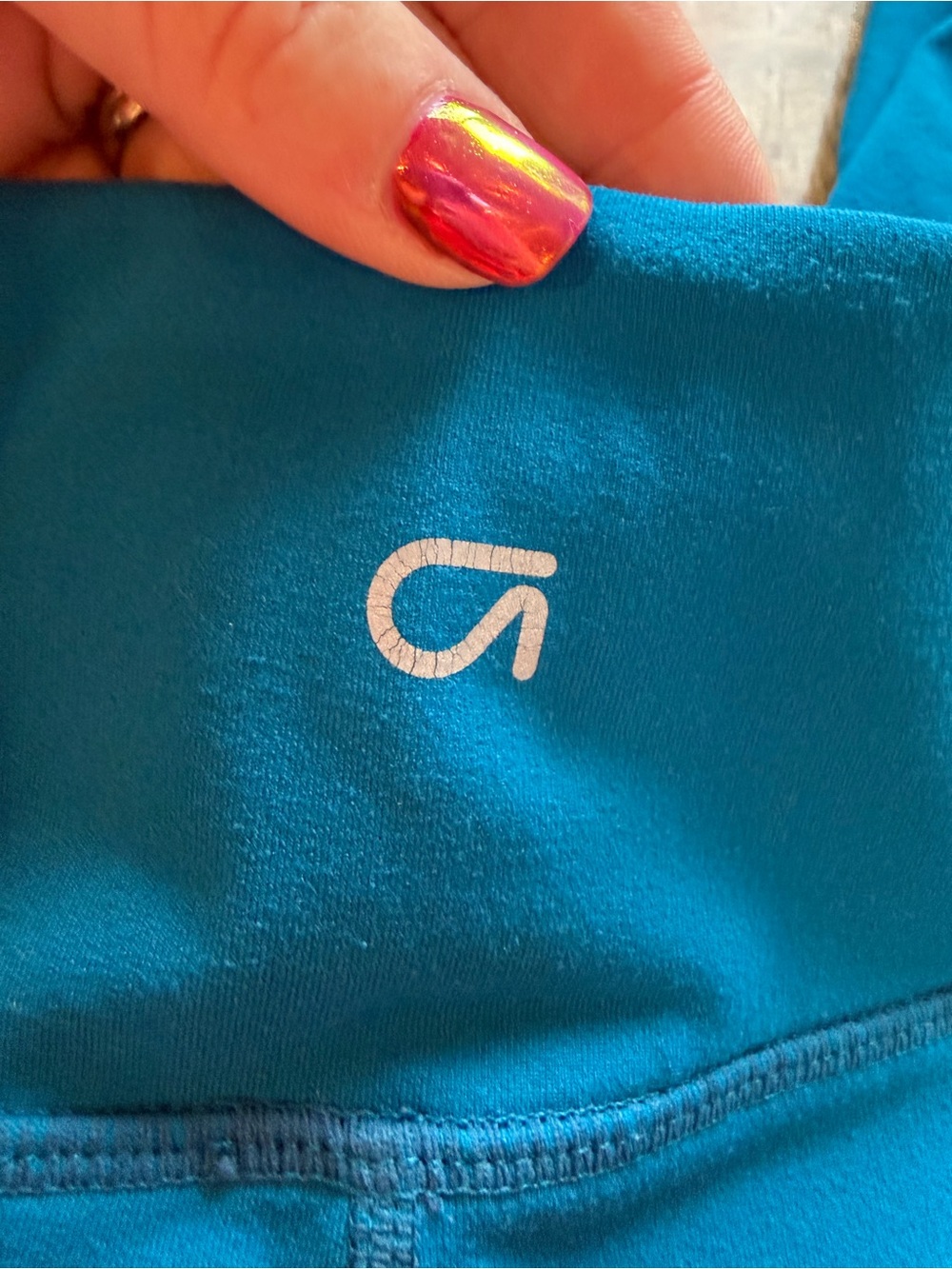 GapFit Bright Teal Cropped Leggings XS Athletic Workout Pants - Picture 3 of 8